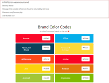 Tablet Screenshot of brandcolorcodes.com